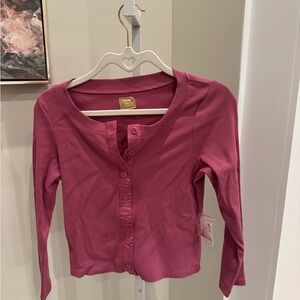 Pink Button-Up Cardigan